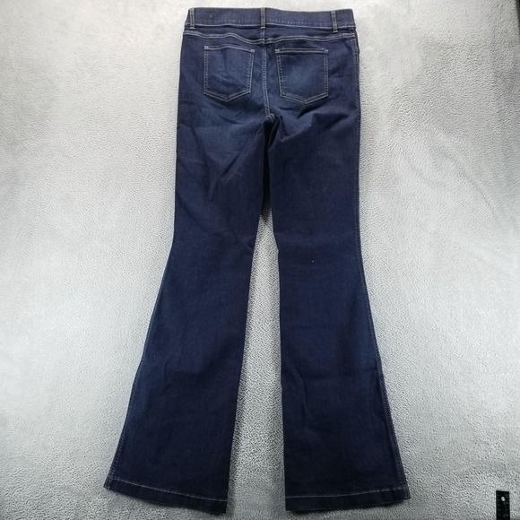 Spanx Jeans Womens XL Tall Blue Flare High Rise Dark Wash Stretch Shaping - Picture 2 of 11